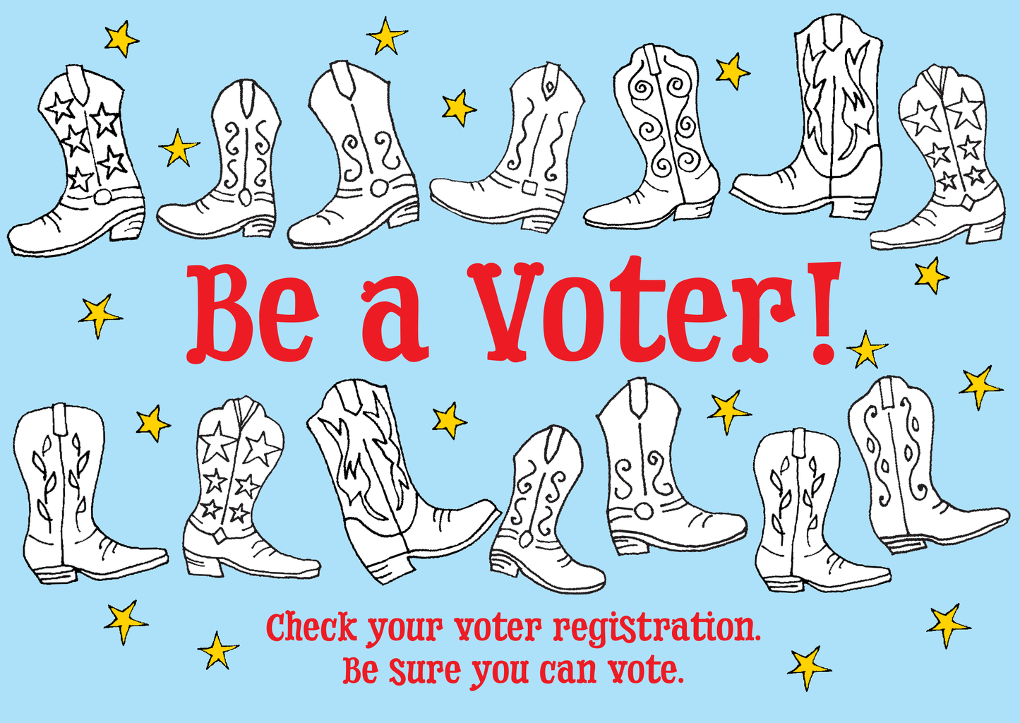 Texas Voter Registration Postcard Box (2000 postcards and address labels)