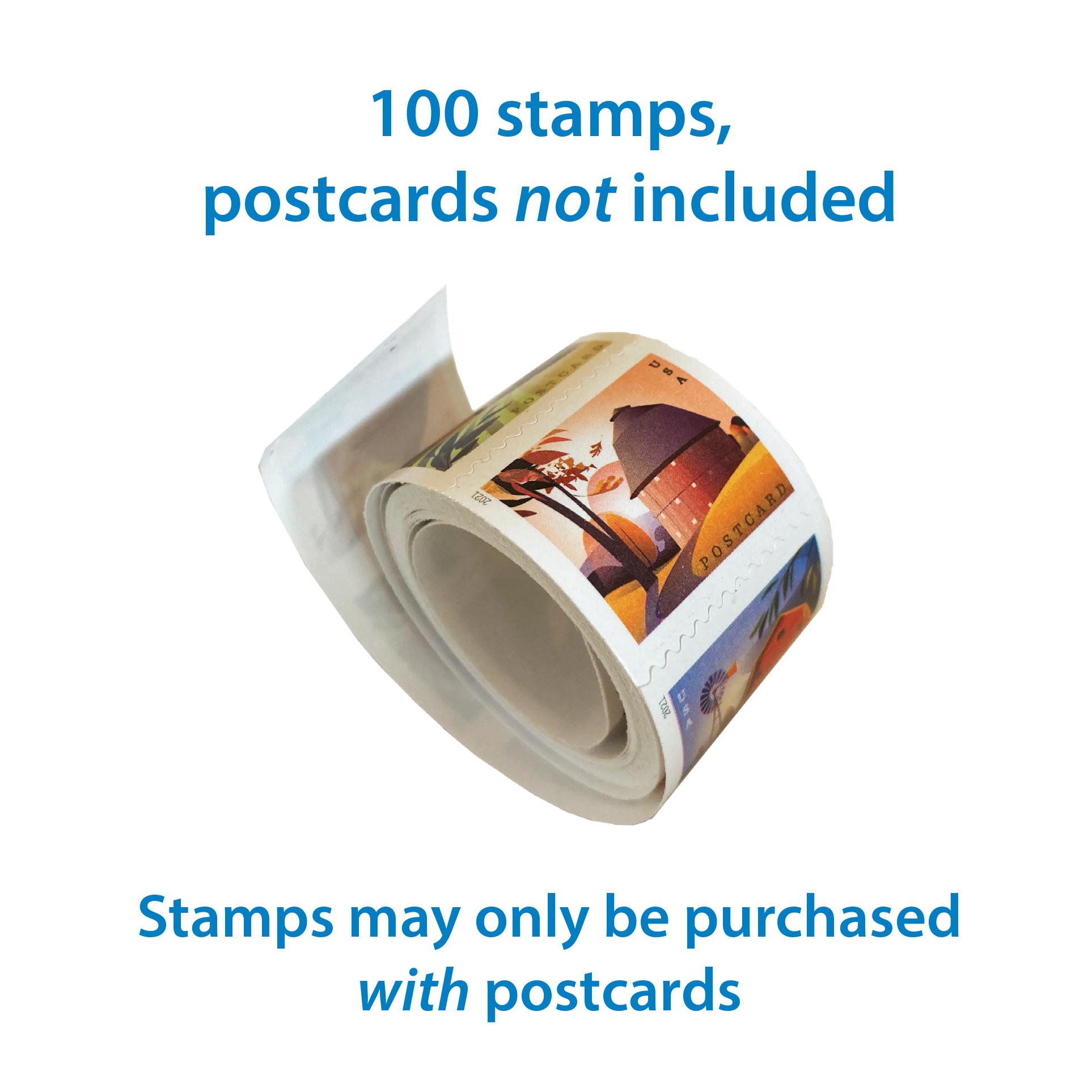 Postcard Stamps (100) Please only order them with postcard kits