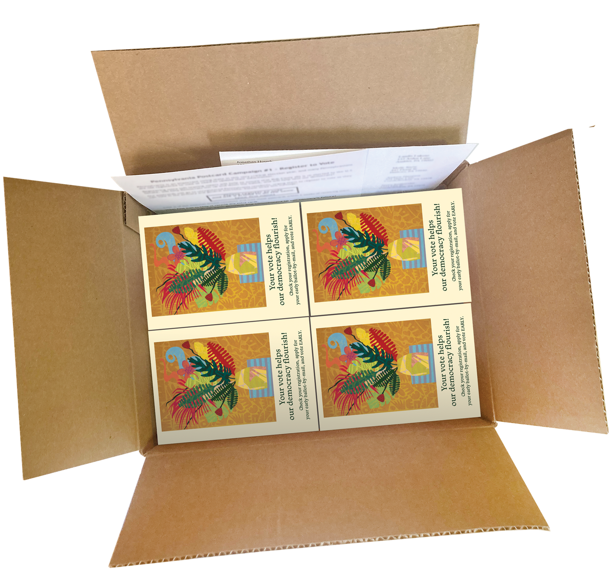 Arizona Absentee Voter Registration Postcard Box (2000 postcards and address labels)
