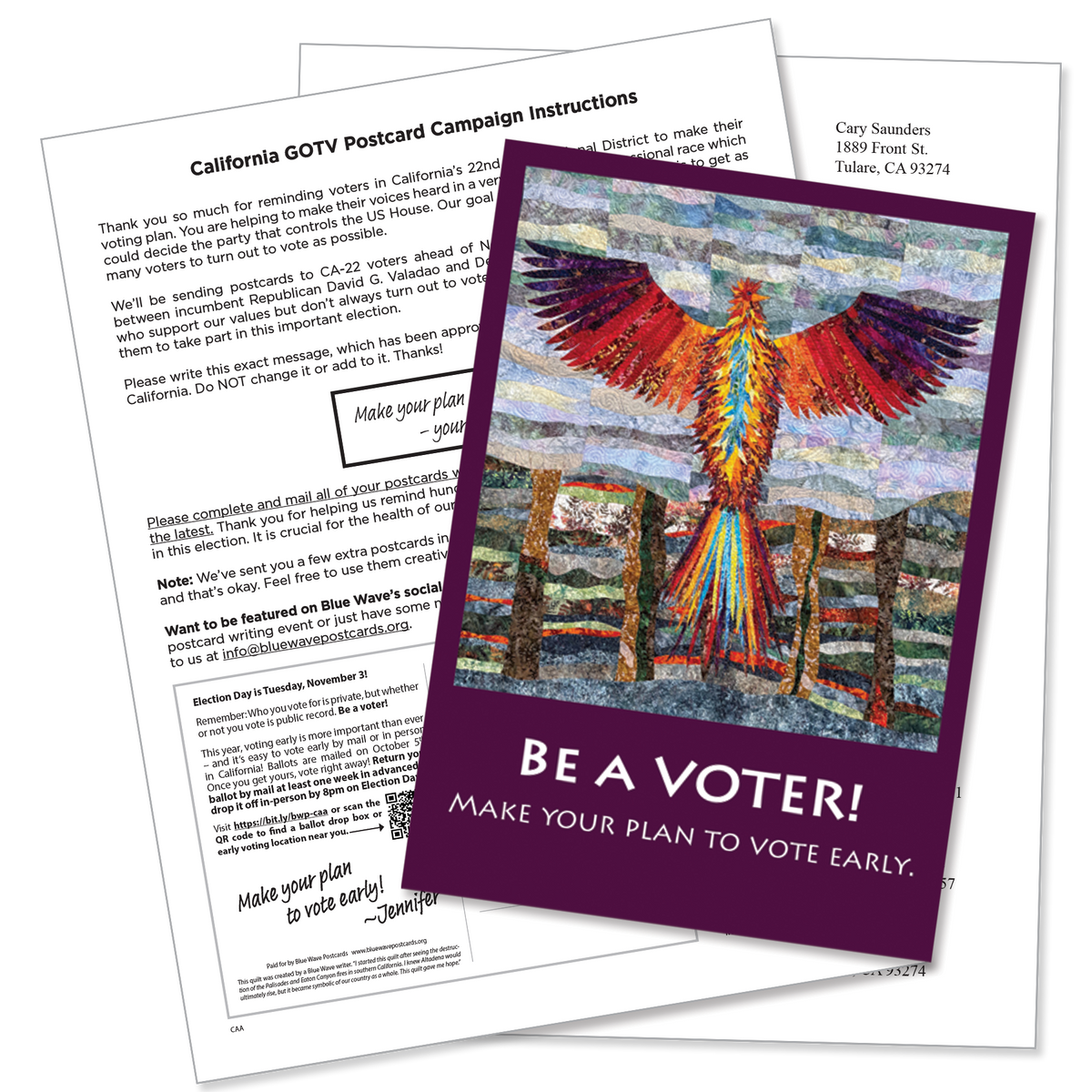 California Get Out the Vote Postcard Kit (100 postcards and address labels)