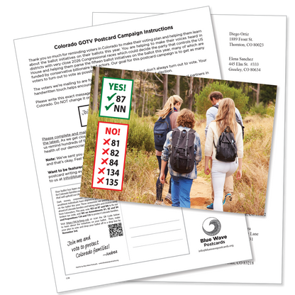 Colorado Get Out the Vote Postcard Kit (100 postcards and address labels)