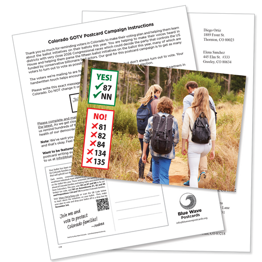 Colorado Get Out the Vote Postcard Kit (100 postcards and address labels)