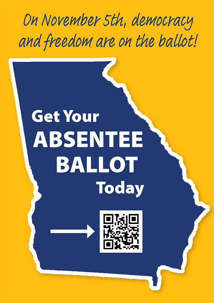 Georgia Absentee Ballot Registration Postcard Box (2000 postcards and address labels)