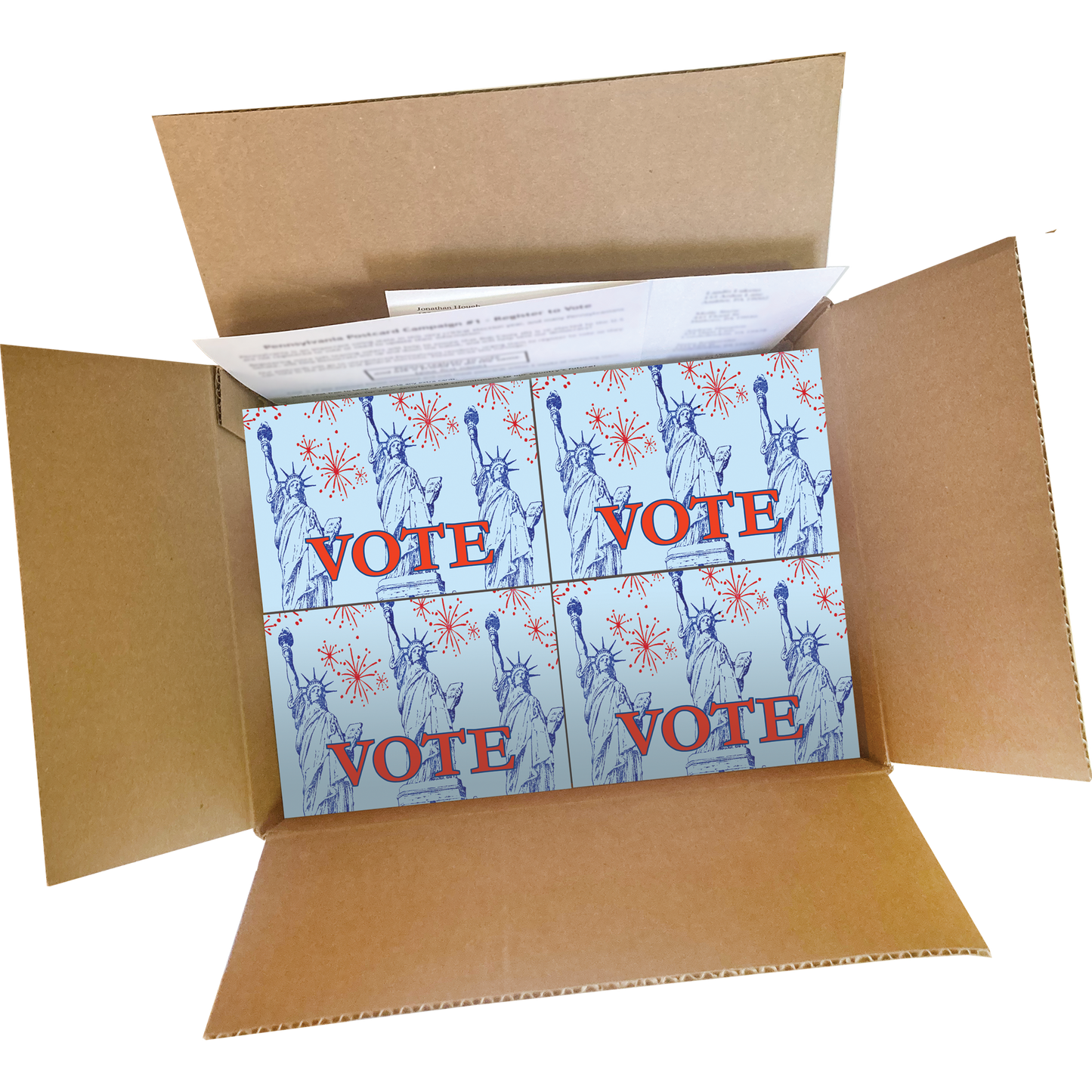 Iowa Voter Registration Postcard Box (2000 postcards and address labels)