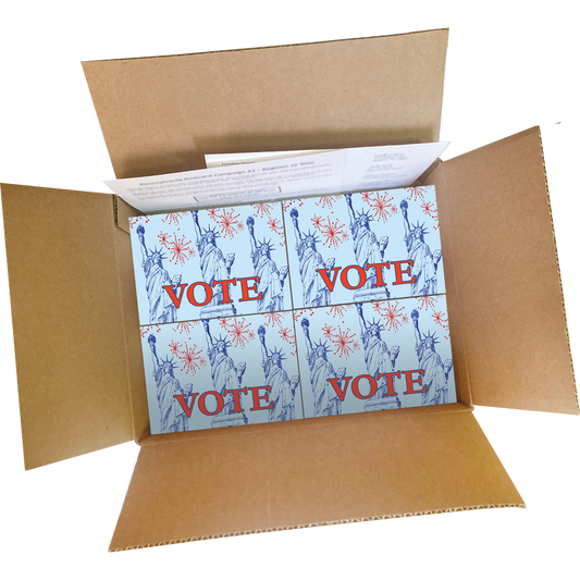 Iowa Voter Registration Postcard Box (2000 postcards and address labels)