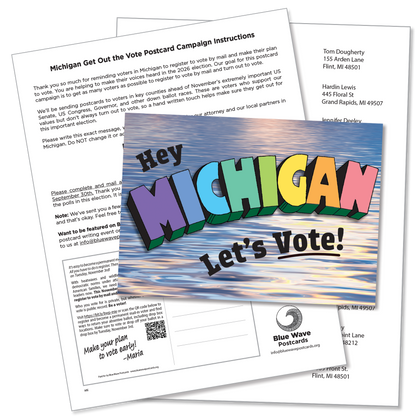 Michigan Get Out the Vote Postcard Kit (100 postcards and address labels)