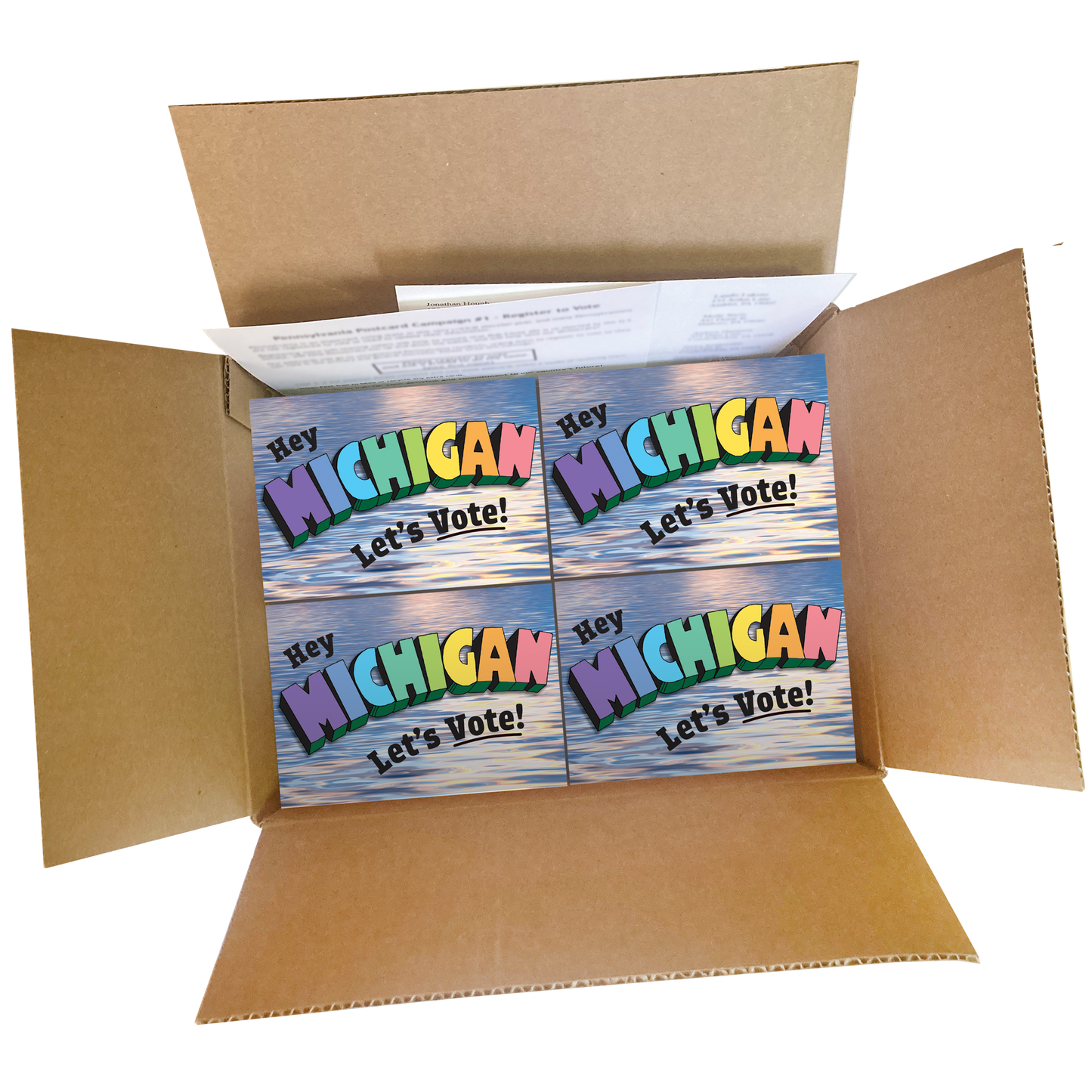 Michigan Get Out the Vote Postcard Box (2000 postcards and address labels)