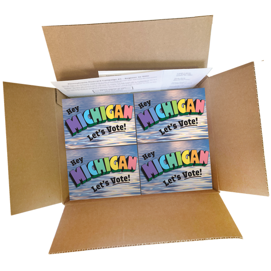 Michigan Get Out the Vote Postcard Box (2000 postcards and address labels)