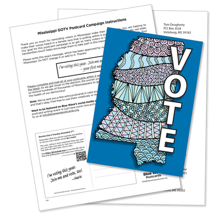 Mississippi Get Out the Vote Postcard Kit (100 postcards and address labels)