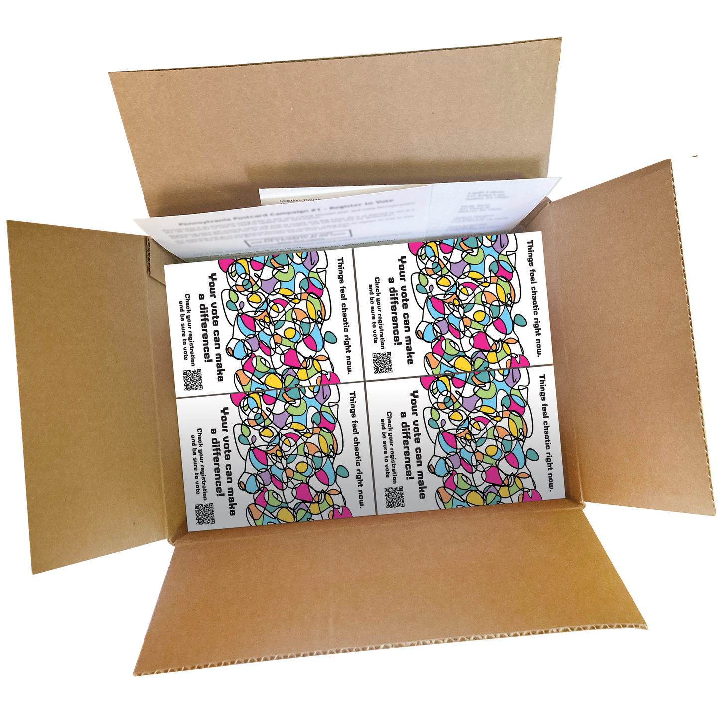 Nebraska Voter Registration Postcard Box (2000 postcards and address labels)