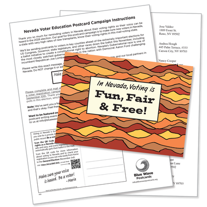 Nevada Voter Education Postcard Kit (100 postcards and address labels)