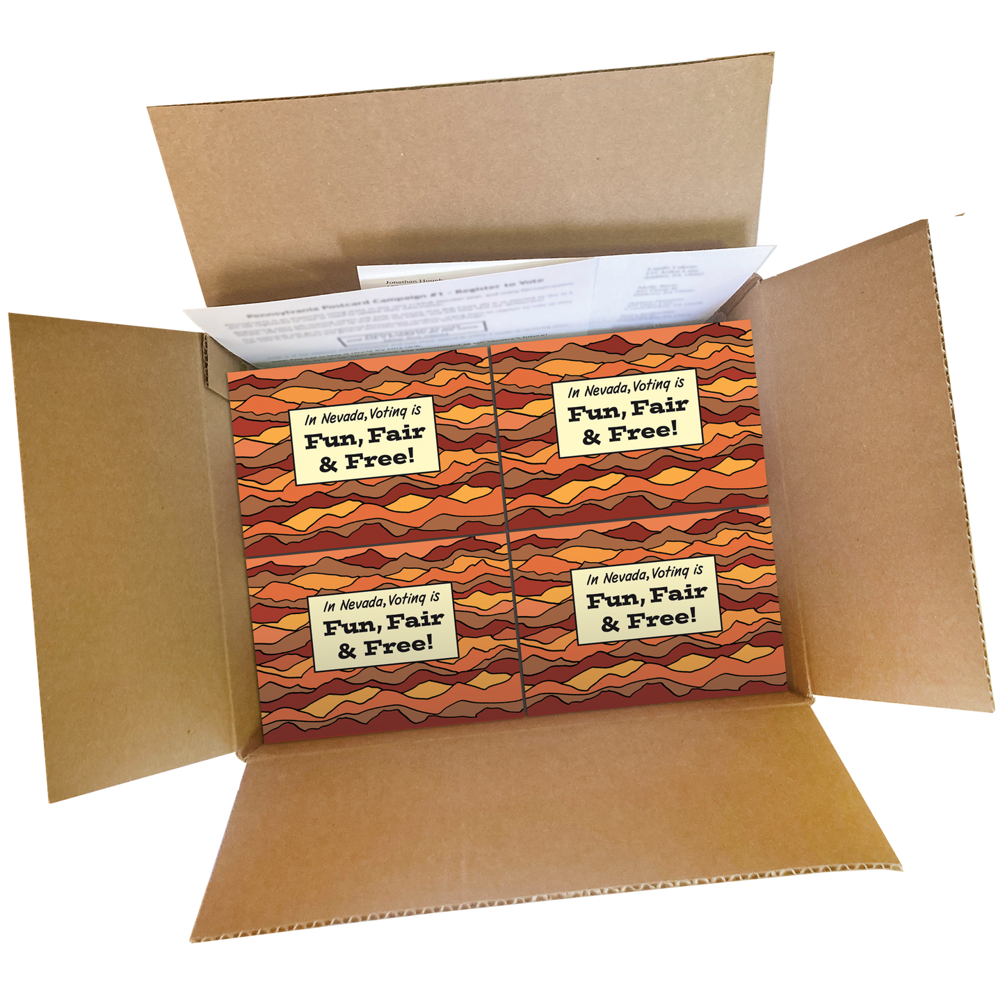 Nevada Voter Education Postcard Box (2000 postcards and address labels)