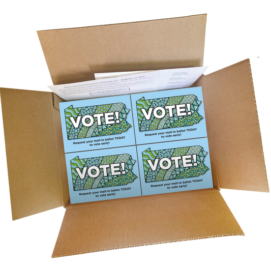 Pennsylvania Get Out the Vote Postcard Box (2000 postcards and address labels)