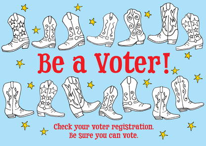 Texas Voter Registration Postcard Kit (100 postcards and address labels)