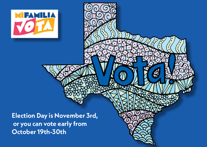 Texas Bilingual Get Out the Vote Postcard Box (2000 postcards and address labels)