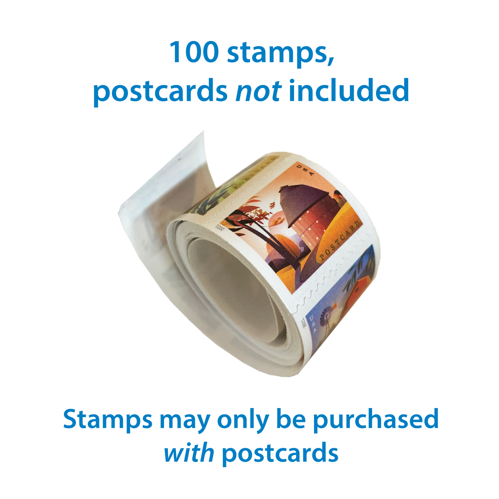 Postcard Stamps (100) Please only order them with postcard kits