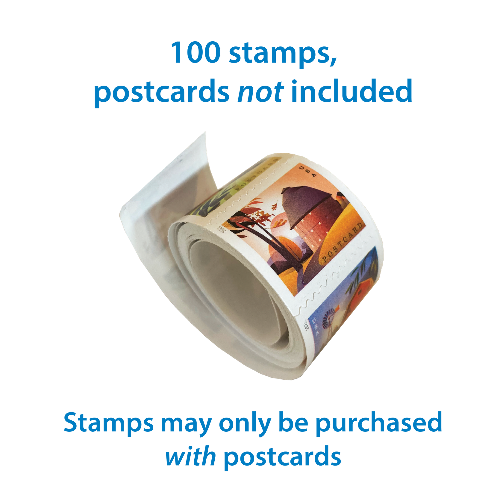 Postcard Stamps (100) Please only order them with postcard kits