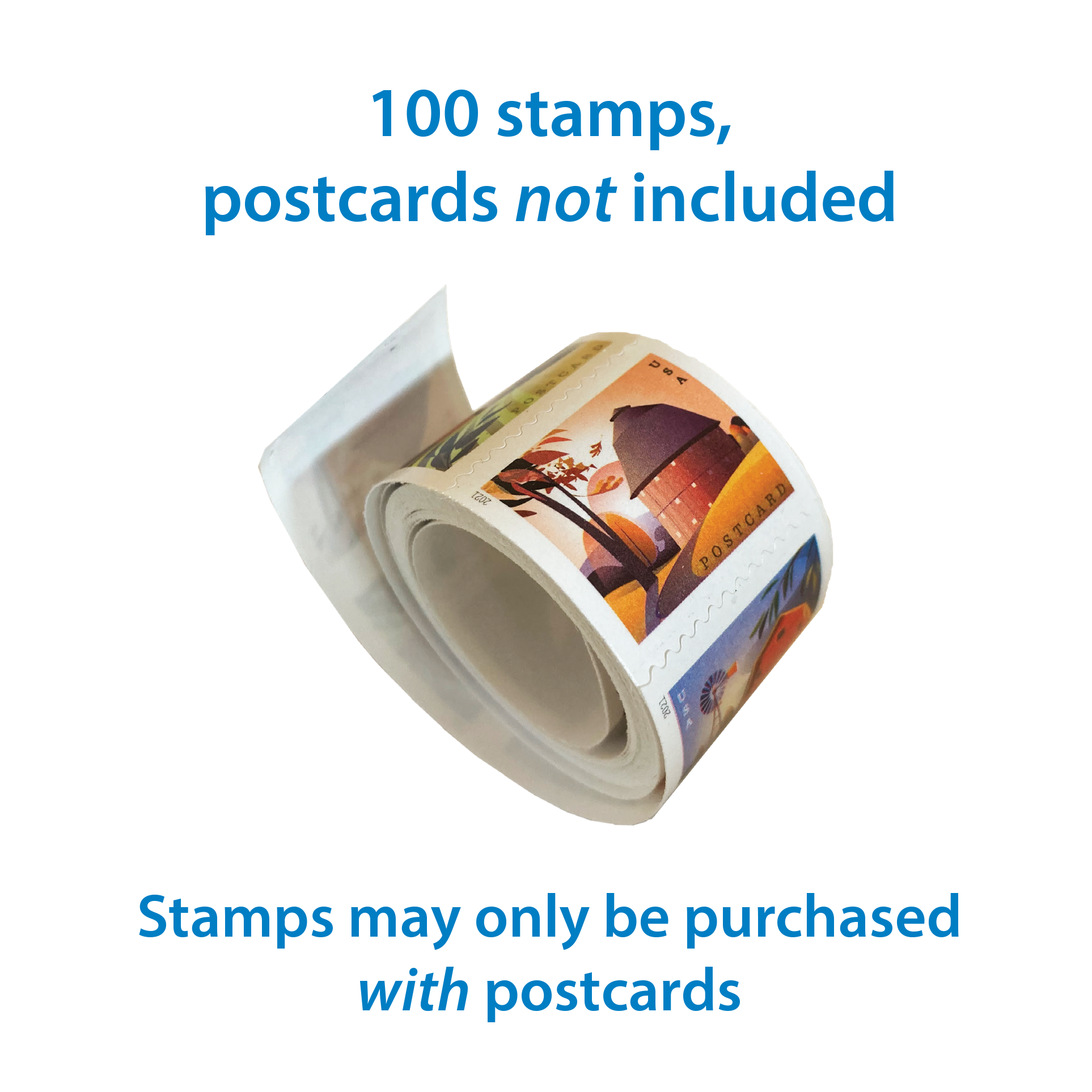 Postcard Stamps (100) - Please only order them with postcard kits! – Blue  Wave Postcard Movement
